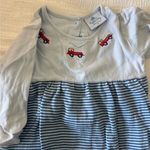 Blue Sky Kids Blue Striped One Piece 100% cotton